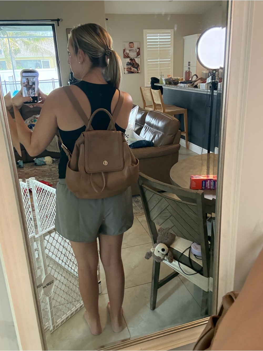 Tory Burch Leather Backpack - Picture 10 of 14